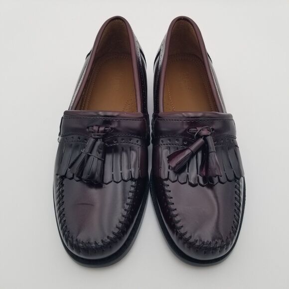 G.H. Bass & Co Weejuns Jeremy Burgundy Leather Tassel Loafers Men\'s 8.5 D main image 4